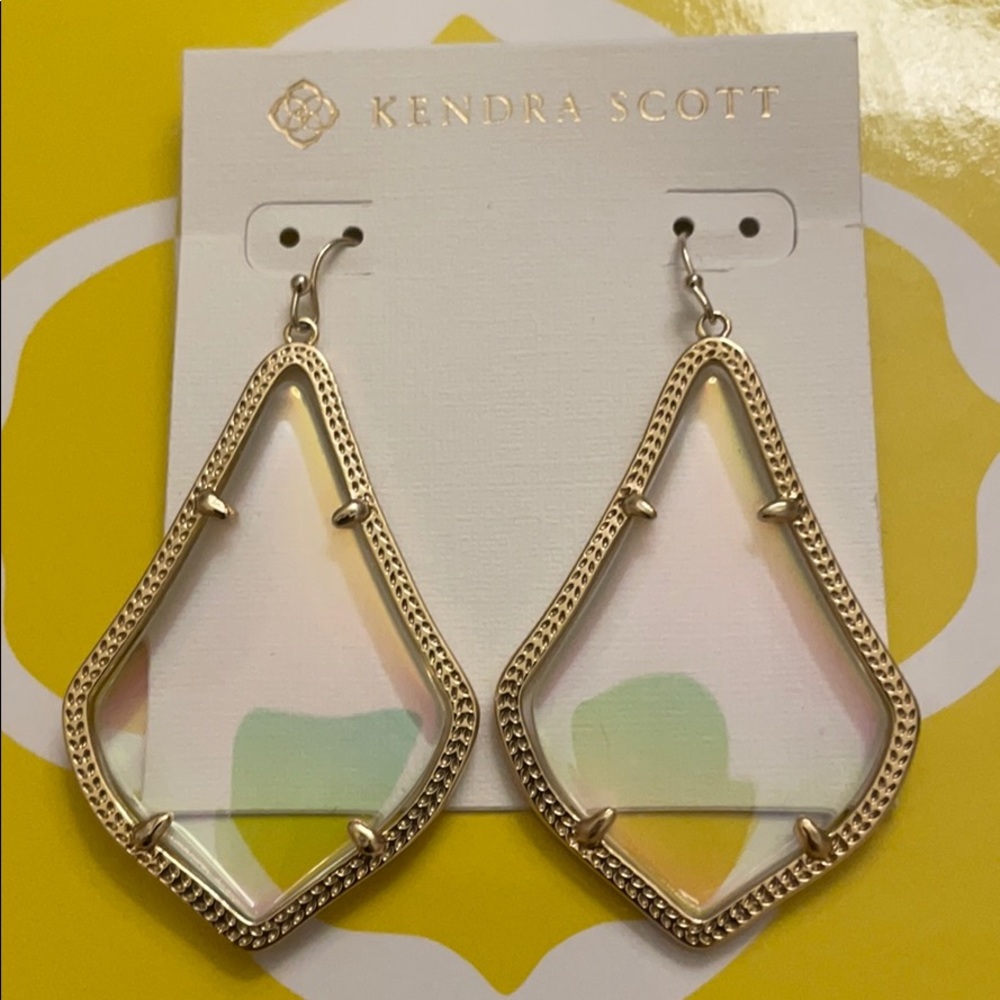 Alexandra Statement Earrings Clear Iridescent - image 2